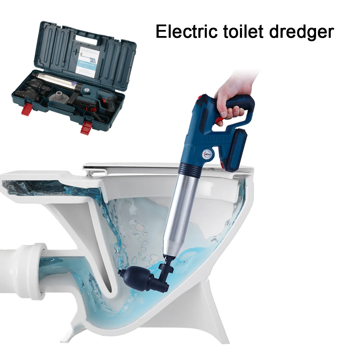 Plunger Toilet tekanan tinggi, alat saluran udara, pembersih pipa wastafel, Blaster listrik, Multi fungsi