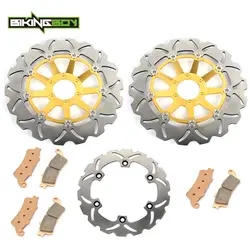 BIKINGBOY Front Rear Brake Discs Rotors Disks Pads For CBR 1100 XX Super Blackbird 97 98 99 00 01 02 03 04 05 06 07 08 CBR1100XX