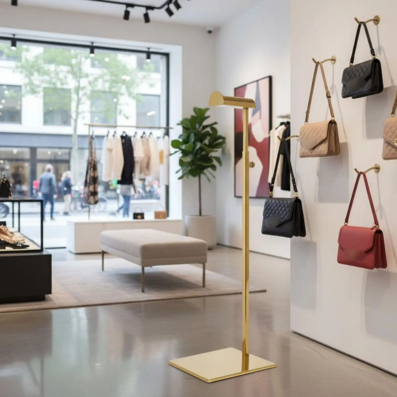 

Подставка для сумок с долговечным гальваническим покрытием, регулируемая, легко собираемая, для демонстрации и хранения сумок