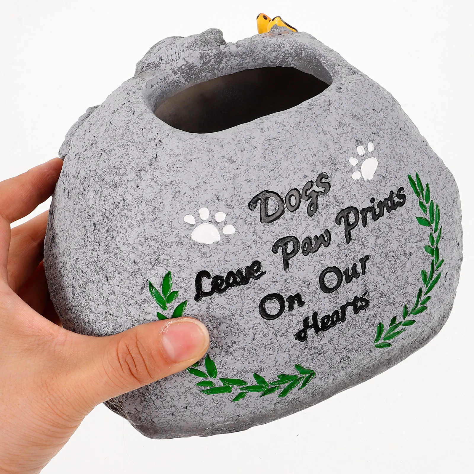 

Resin Dog Memorial Flower Pot Pet Tombstone Plant Pot Garden Decoration Outdoor Weather Resistant Dog Grave Marker