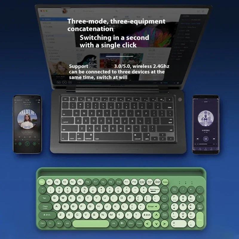 

Бесшумные беспроводные клавиатуры Два режима подключения Настраиваемые настройки Широкая совместимость для офисного домашнего