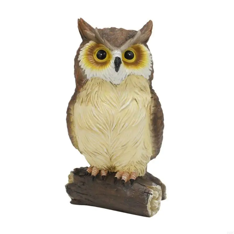 

83XC Garden Fake Owl Sculpture for Floor Lawn Ornaments Patios Decor Flowerbeds Lawns