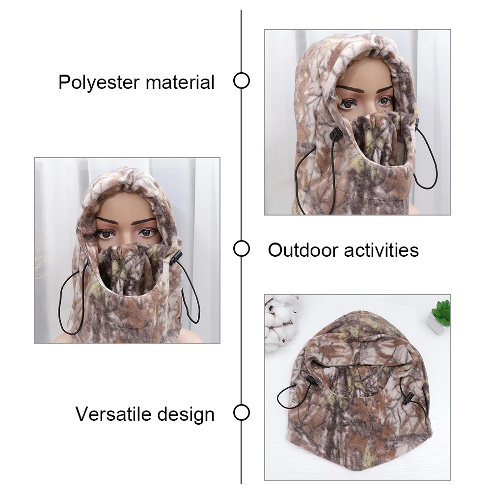 غطاء رأس شتوي للوجه مصنوع من البوليستر السميك الدافئ المقاوم للرياح لركوب الدراجات النارية ومعدات الحماية الرياضية الخارجية #1
