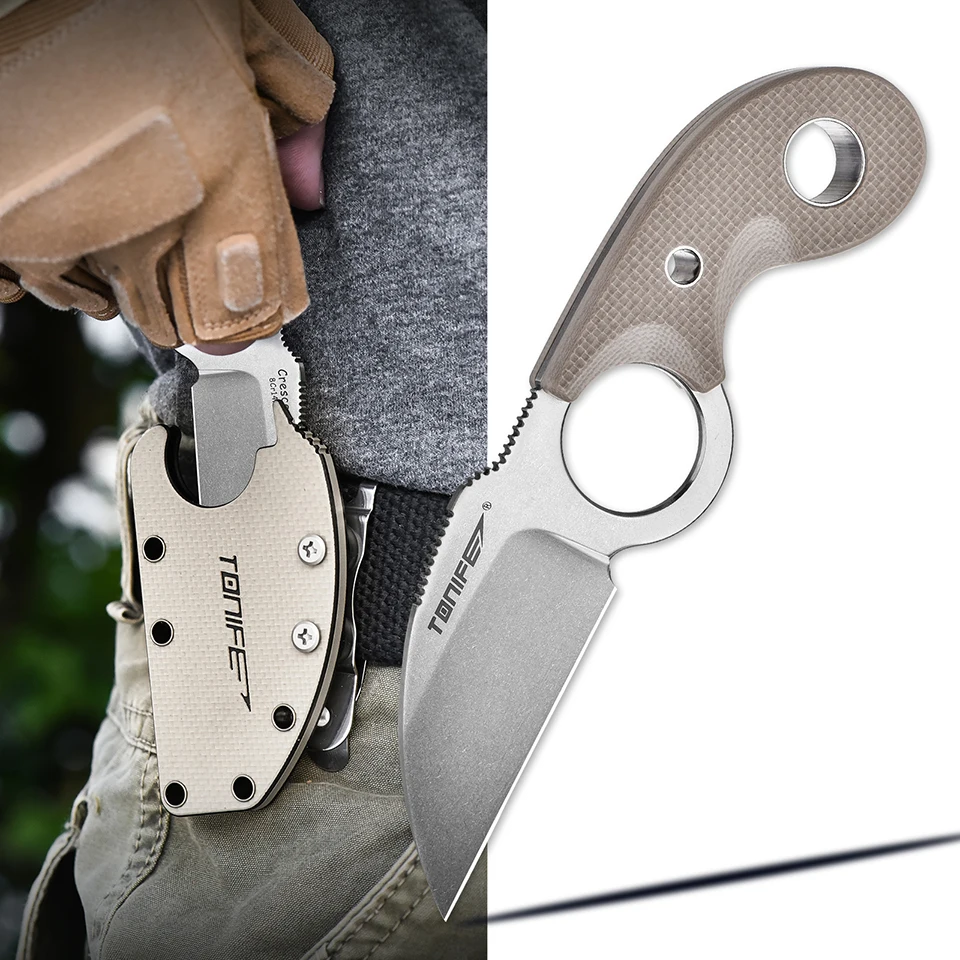 Tonife Outdoor Neck Knife Tactical Fixed Blade Small, Hunting Knife with Sheath Camping Survival Pokcet Knives EDC Tool Daily