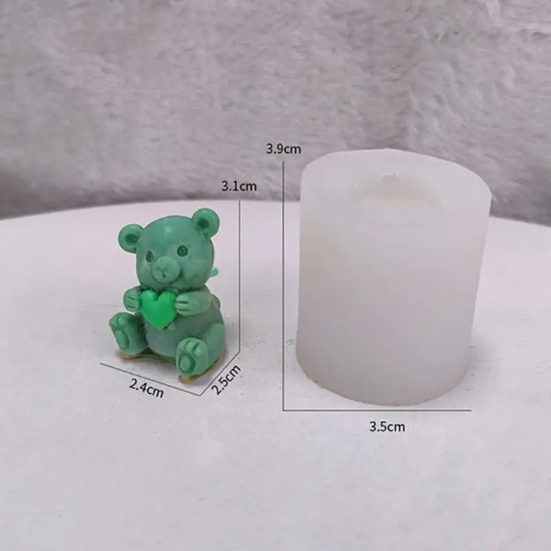 97QD Bear Cake Moulds Making Trays Silicones Texture Making Candy and Soap