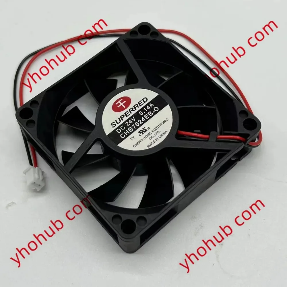

SUPERRED CHB7024EB-O DC 24V 0.14A 2-Wire 70x70x20mm Cooling Fan