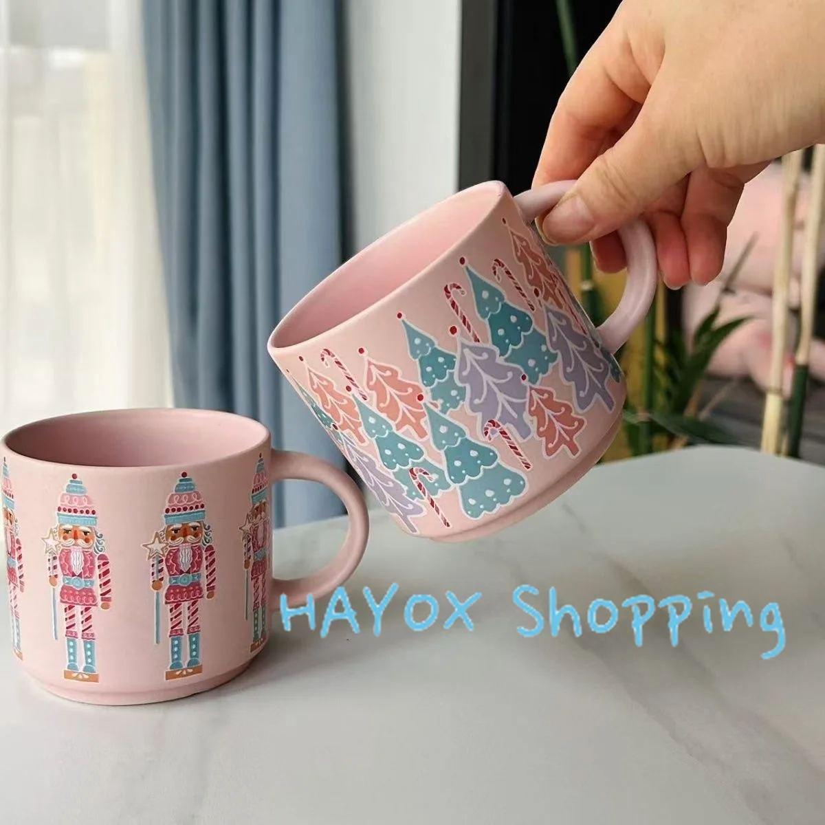 Creative Vintage Christmas Mug Gift Ceramic Mug Couples Drink Cup Home Cafe Coffee Cup Office Drinking Tea Cups New Year Gift