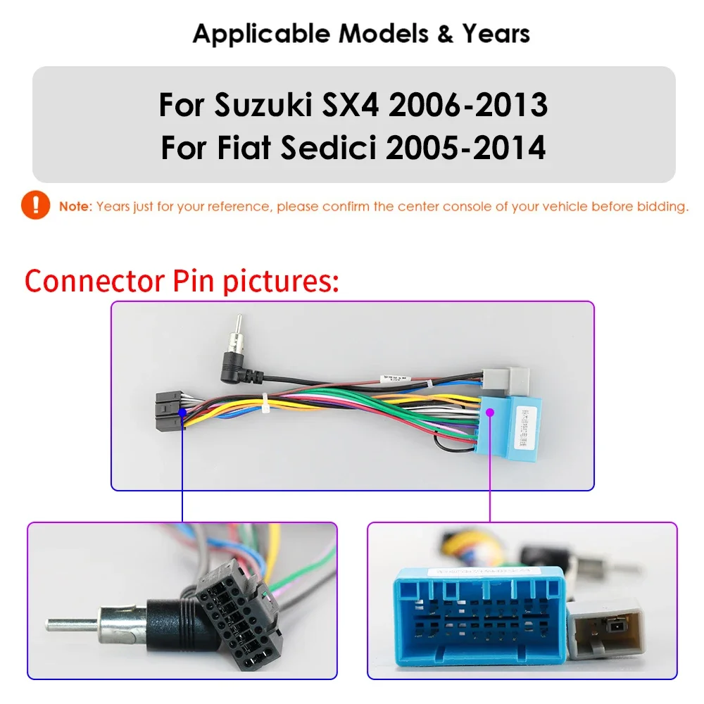 Autoradio Android pour Suzuki SX4 2006-2013 Fiat Sedici 2005-2014, 4G, Limitation, Lecteur Vidéo, Navigation, 2Din, Carplay, Audio Stéréo