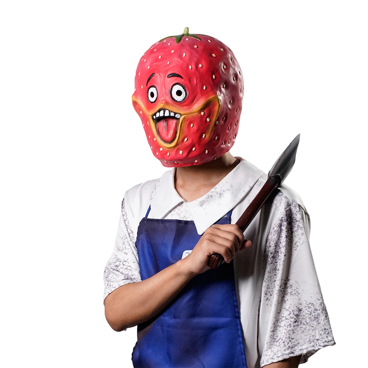 Superrealistische Erdbeer-Fruchtmaske, geeignet für Halloween-Kostüme, Karnevalspartys und als perfektes Geschenk für Tierliebhaber.