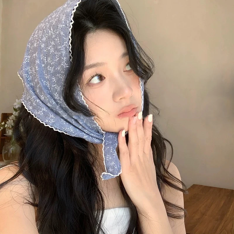 AWAYTR Rustic Floral Pattern Hair Bands Fashion Hair Scarf For Women Flower Holiday Headband Bohemian Hair Accessories