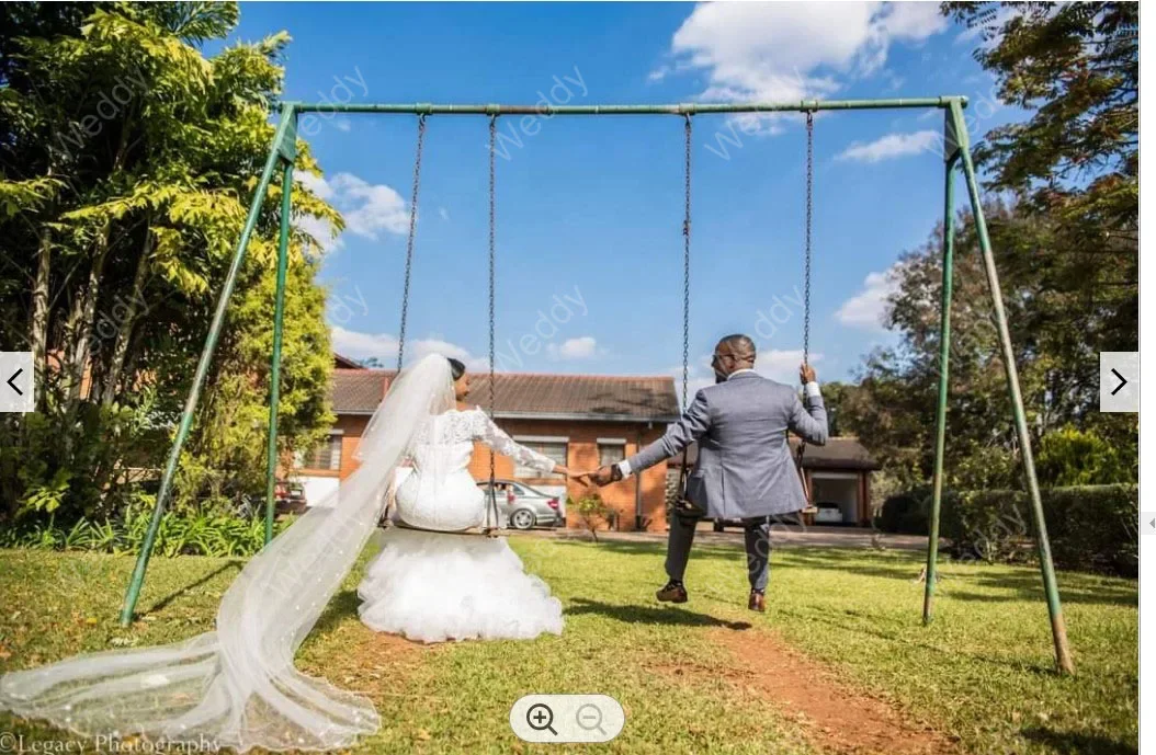 Robe de mariée sirène africaine en Tulle, épaules dénudées, dentelle, à volants