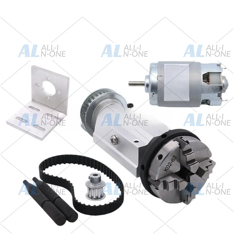 Miniature lathe woodworking bead machine 63 Four-jaw chuck Spindle assembly Through hole 65 Small 50 Three-jaw rotating chuck