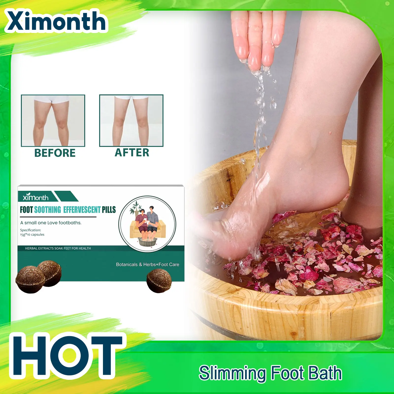 

Fat Burning Foot Bath Lymphatic Drainage Toxin Cleansing Relieve Fatigue Promote Blood Circulation Body Detox Slimming Foot Soak