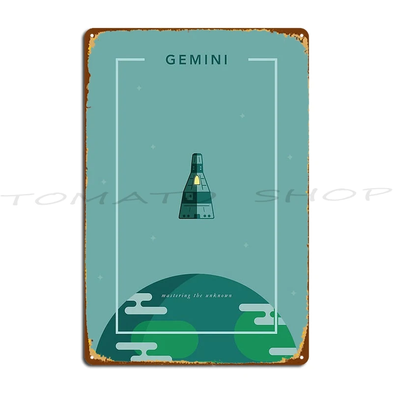 Gemini Spacecraft Space Poster Metal Plaque Wall Cave Wall Decor Design Painting Customized Tin Sign Poster