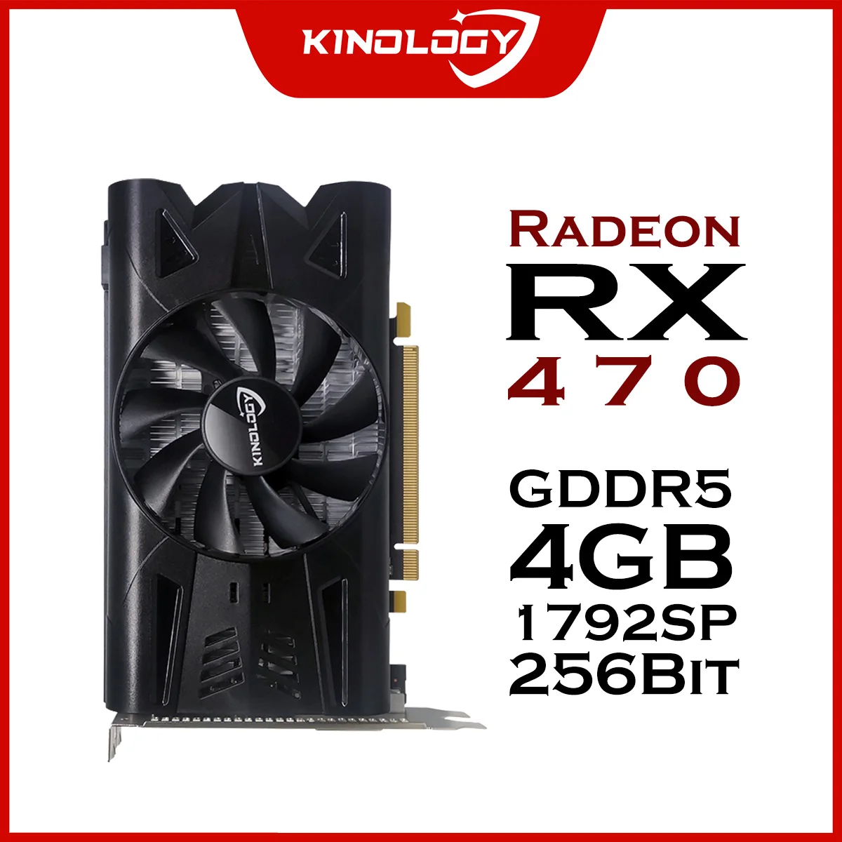 Imagem -02 - Kinology Nova Placa Gráfica Rx470 4gb Gpu 256bit Gddr5 Pci-e X16 Hdmi Mais dp Mais Dvi para Jogos Computadores Desktop Placa Gráfica Amd