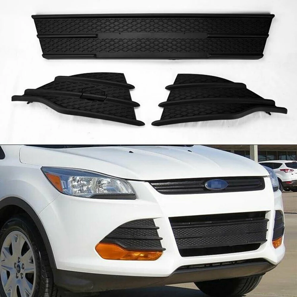 

Lower Grille For Ford Escape 2013-2016 Front Bumper Grill + Fog Light Covers 3Pcs CJ5Z17K945AA CJ5Z17E811AA CJ5Z17E810AA