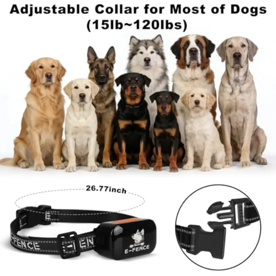 FurStarGPS Dog Fence For Backyard Camping Travel Waterproof Rechargeable Collar With Adjustable Beep Vibration Static Wireless P