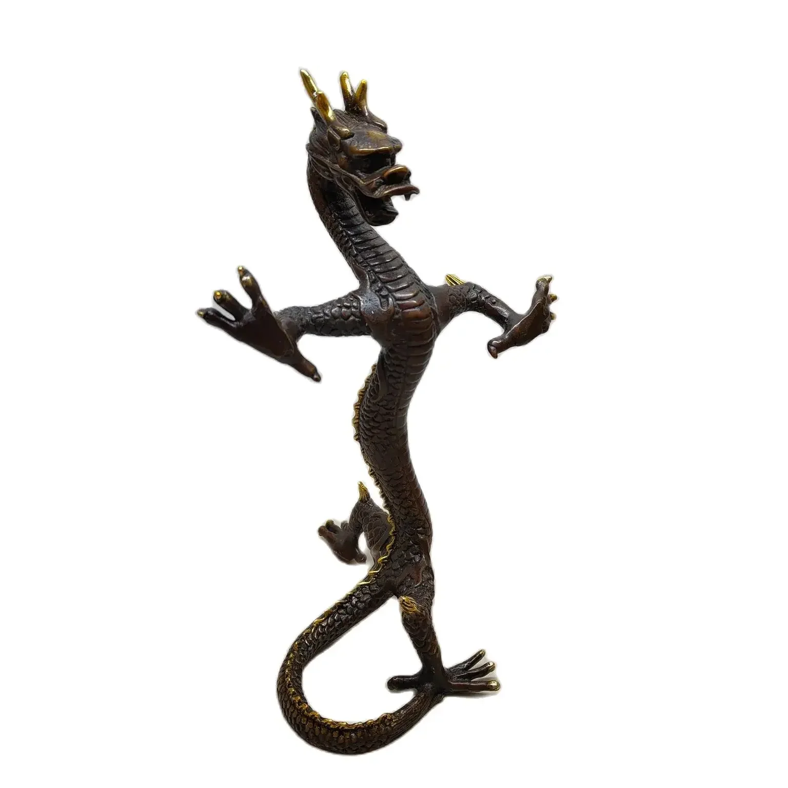 Wholesale Feng Shui Divine Beasts, Zodiac Dragons, Home Furnishings, Living Room Decorations, Purple Copper Gilded Standing Dra