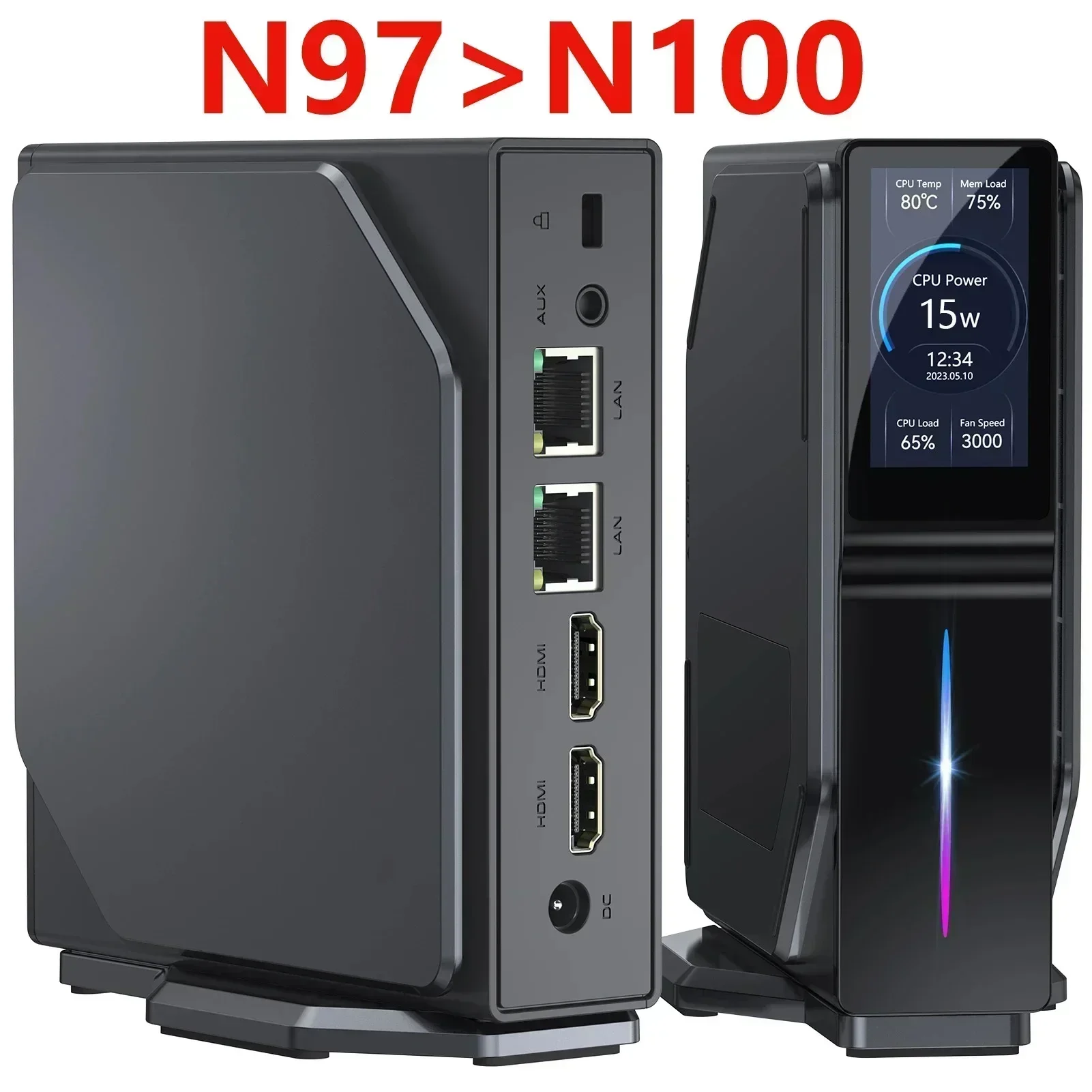 SZBOX S1 intel N97 MINI PC Up to 3.6GHz WIFI6 BT5.2 Windows 11 Pro DDR4 3200MHz 16GB 512GB Desk Gaming Computer vs N100 MINI PC