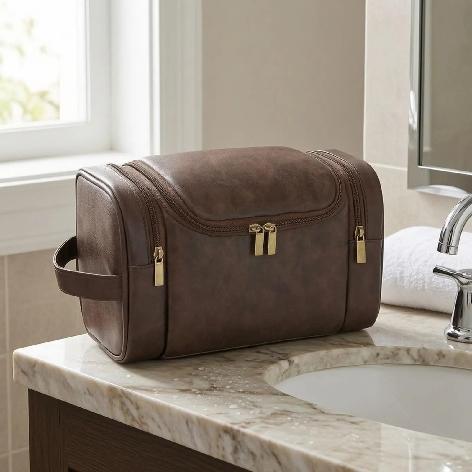 Travel Toiletry Bag with Hanging Hook Zippered Travel Wash Bag with Hanging Hook Multi-Compartment Toiletry Organizer with