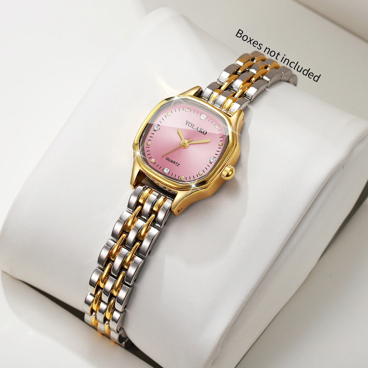 Elegant Rhinestone Square Women Watches Small Golden Bracelet Strap Ladies Quartz Wristwatch Clock Relogio FemininoWithout Box