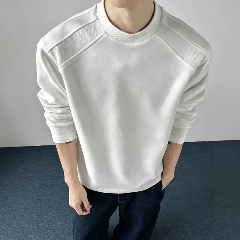 Men Crew Neck Raglan Sleeve Long Sleeve T Shirt Loose Fit Solid Color Soft Fabric Casual Basic Daily Tops view 5