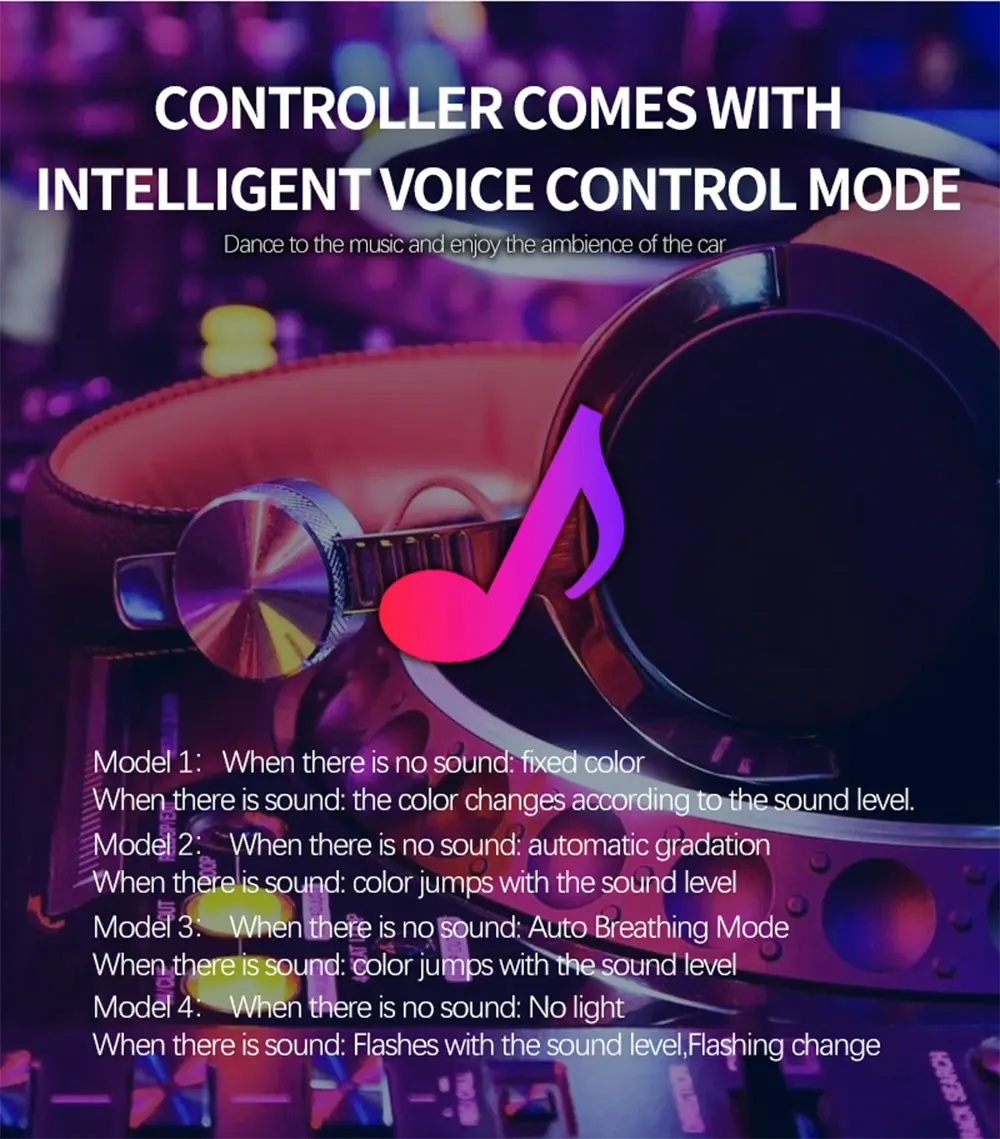 Car RGB LED Ambient Light Strip USB Fiber Optic Atmosphere Car Neon Interior Light Strip Center Console Door Decoration Lamp