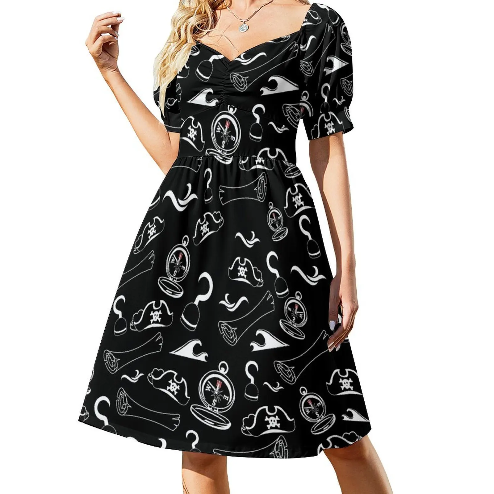 

Pirates - On Black Short Sleeved Dress Clothing luxury dresses Dress