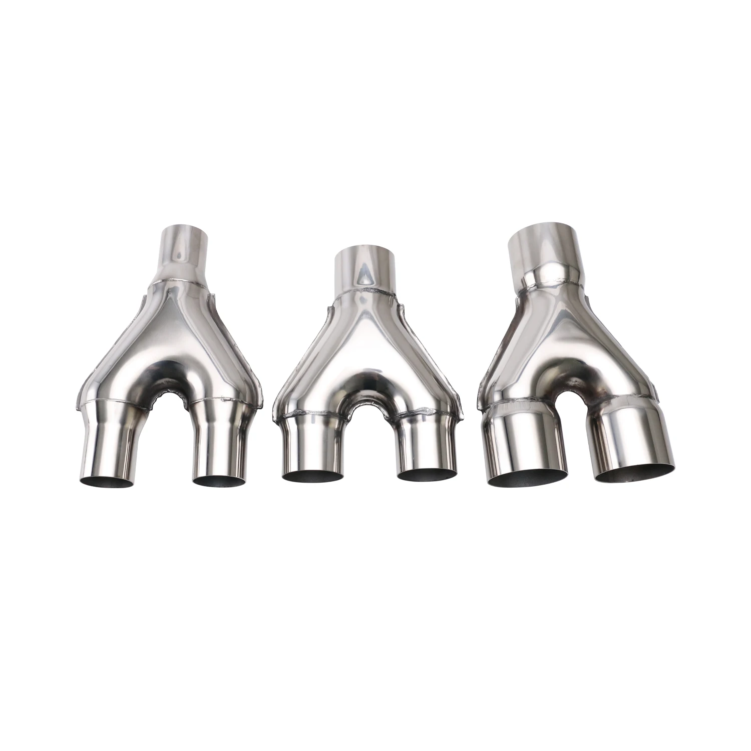 Universal Custom Car Exhaust Y-Pipe Stainless Steel muffler Y type Pipe Adapter Connector Tube