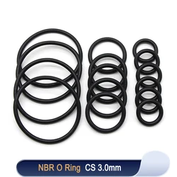 10/50 Uds NBR junta tórica de caucho de nitrilo espesor CS 3mm OD 9 ~ 150mm negro redondo tipo O arandela de sellado resistente al aceite a la corrosión