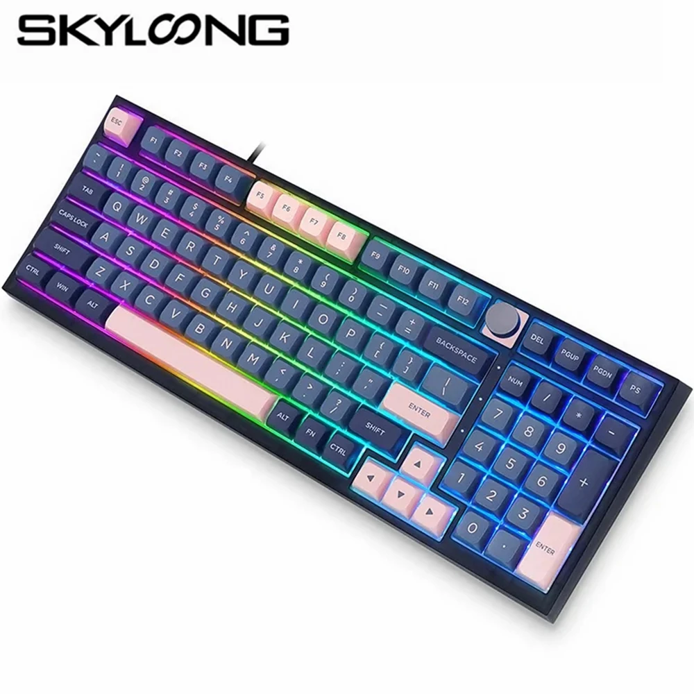 

Skyloong GK980 3 Modes 2.4G Wireless Bluetooth RGB Mechanical Keyboard Hot Swappable Macro Programmable For ERGONOMICS DESIGNING