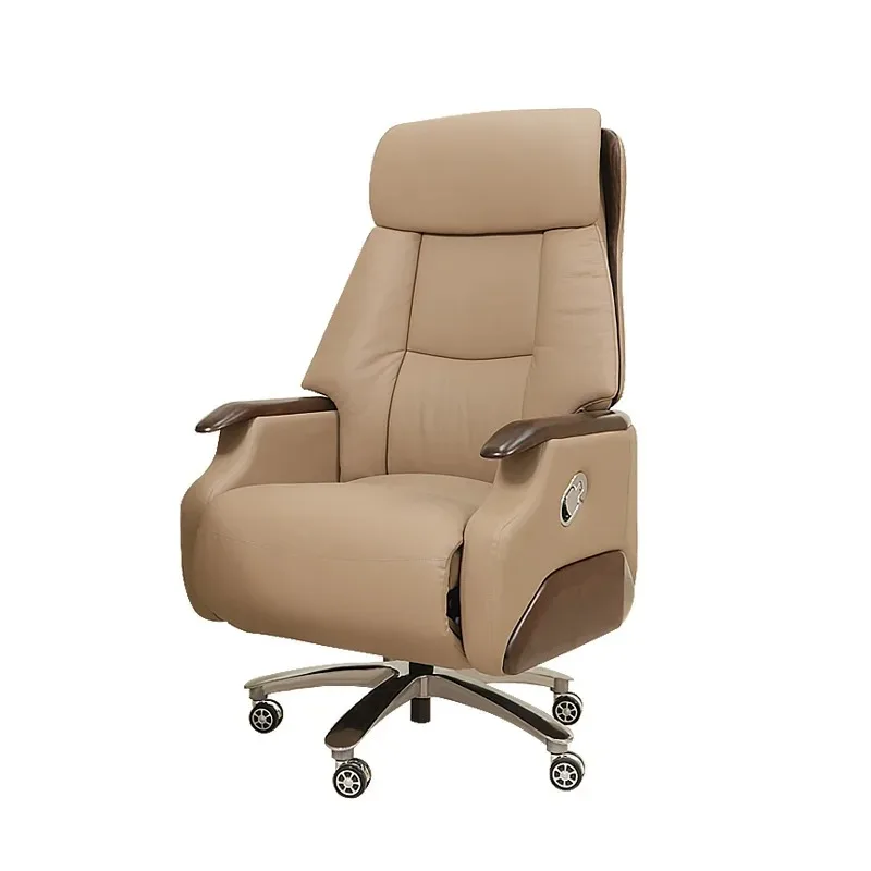 Ebony electric office chair comfortable reclining leather home computer chair massage class