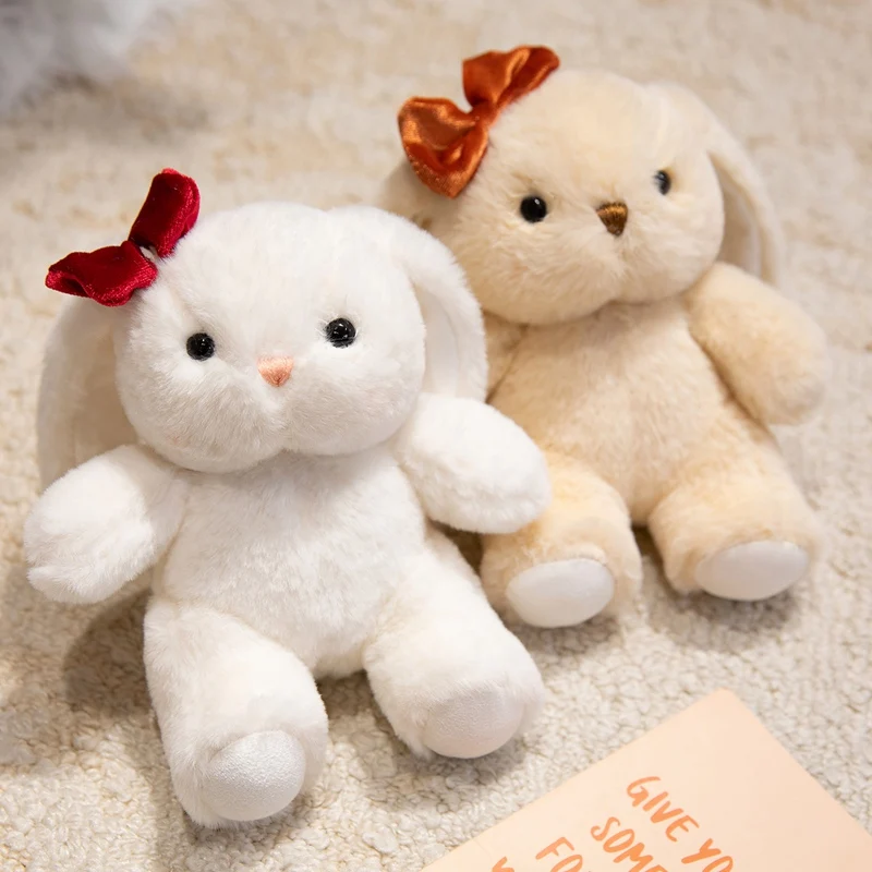 

Cute Rabbit Doll Bowknot Rabbit Plushies Animal Ornaments Easter Bunny Stuffed Plush Toys Happy Easter Party Decor For Home