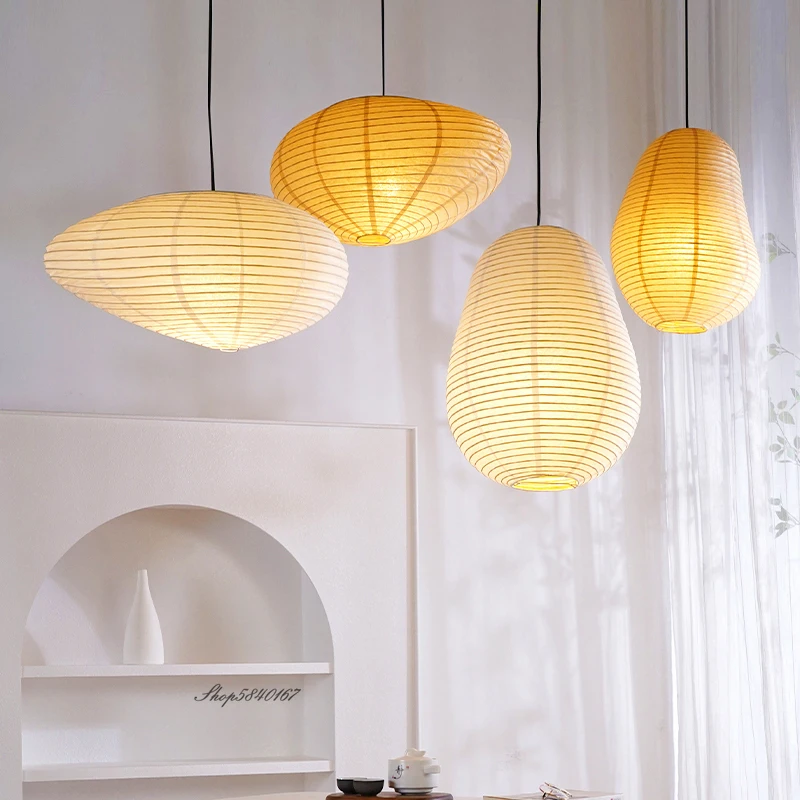 

Wabi Sabi Rice Paper Pendant Light Japanese Style Chandelier Bedroom Decor Living Dining Room Restaurant Bar Light Led Luminaire