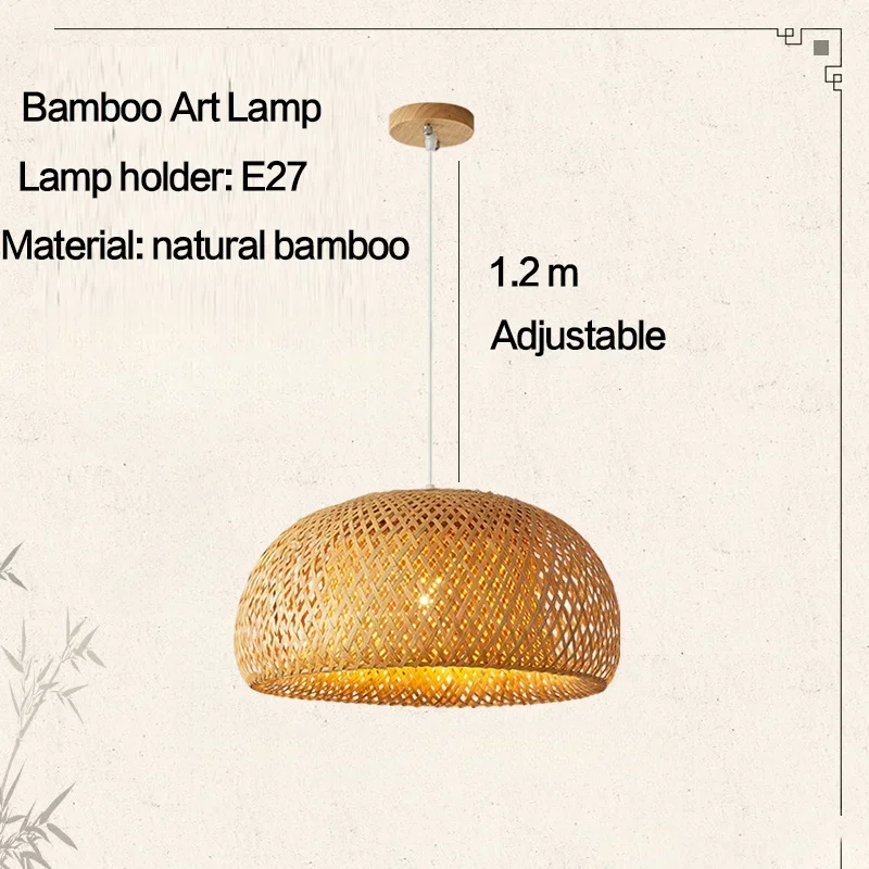 38/45cm ręcznie robione wiszące żyrandole w stylu chińskim tkana bambusowa lampa wisząca restauracja Home Decor oprawy oświetleniowe E27