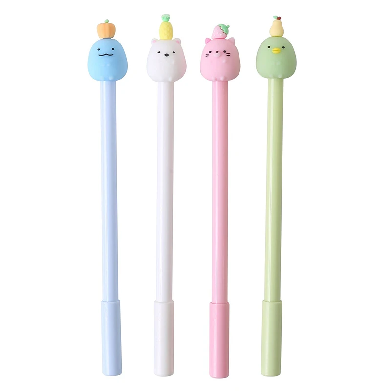 3pcs/box cartoon cute ball pen 0.5mm black gel pen stationery set image 6