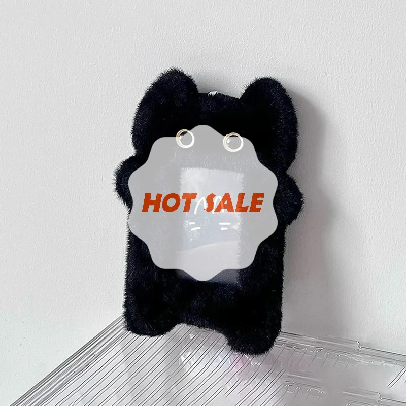 Cute Cartoon Plush Kpop Album Card Holder Bus Card Bank ID Card Protective Display Sleeves Students Bag Pendant Gift