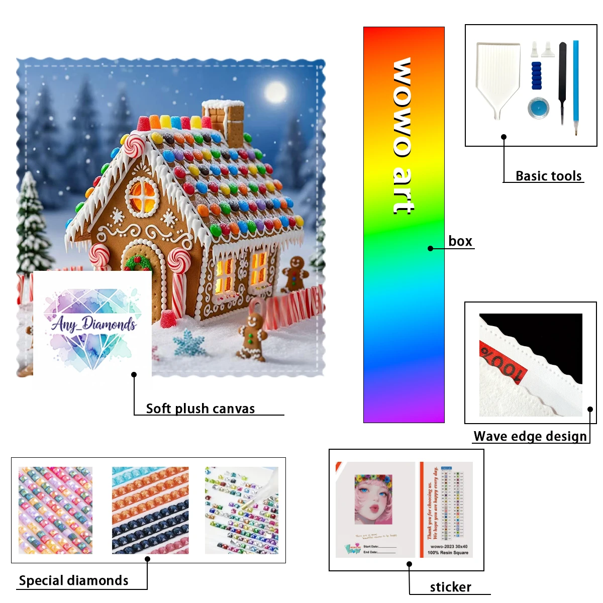 

【ANY_ Diamond Art】Снежный дом Кристалл AB Горный хрусталь FD Горный хрусталь Идеальный алмаз из смолы