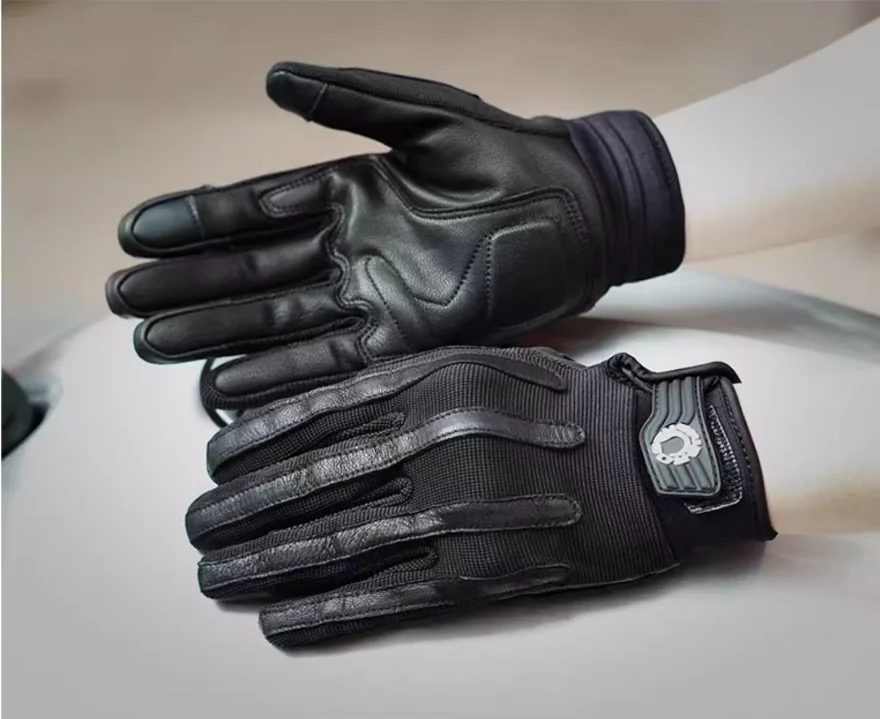 Uglybros Vintage Gloves Genuine Leather Motorcycle Gloves Short Protective Gloves Motorcycle Racing Hard-Wearing Gloves Size XXL