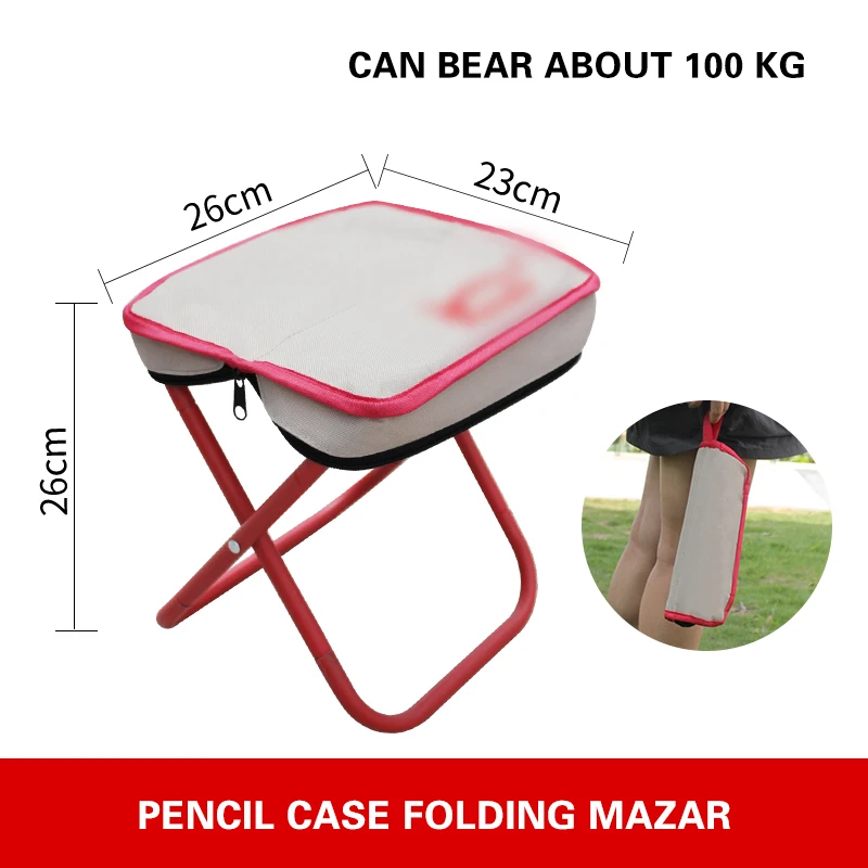 White Portable Chair for Camping Lightweight Outdoor Stool Picnic Comfortable Camp Stool with Storage Bag Easy Carry FoldingCamp