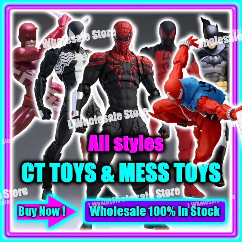 En stock: Juguetes de acción de anime de Spider-Man, Daredevil y Batman, figuras de acción de Spider-Man y Scarlet Hero Symbiote, regalos y juguetes.