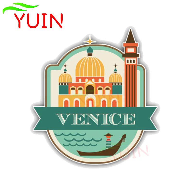 Car Sticker Funny Venice City Italy Travel Decals Fashion PVC Bumper Decoration Accessories Waterproof Motorcycle Decal 14*13cm