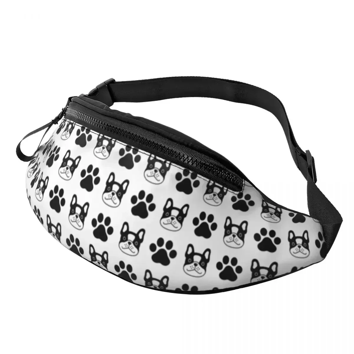

Cute French Bulldog Paw Fanny Pack Women Men Custom Pet Dog Crossbody Waist Bag for Running Phone Money Pouch