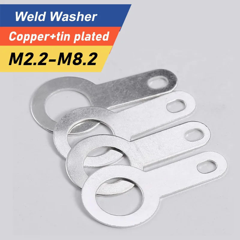 Tin plated Copper Single Head Soldering Terminal Circular Weld Washer Welding Sheet Solding Lug Washers M2.3. 2-5.2