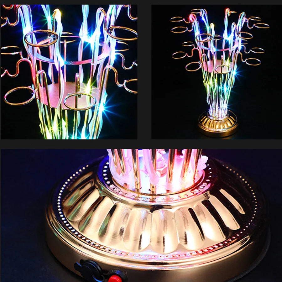 Rechargeable LED Tree Flower Wine Glass Holder Cocktail Cup Holder Stand VIP Service Shot Glass Rack NightClub Party Decor