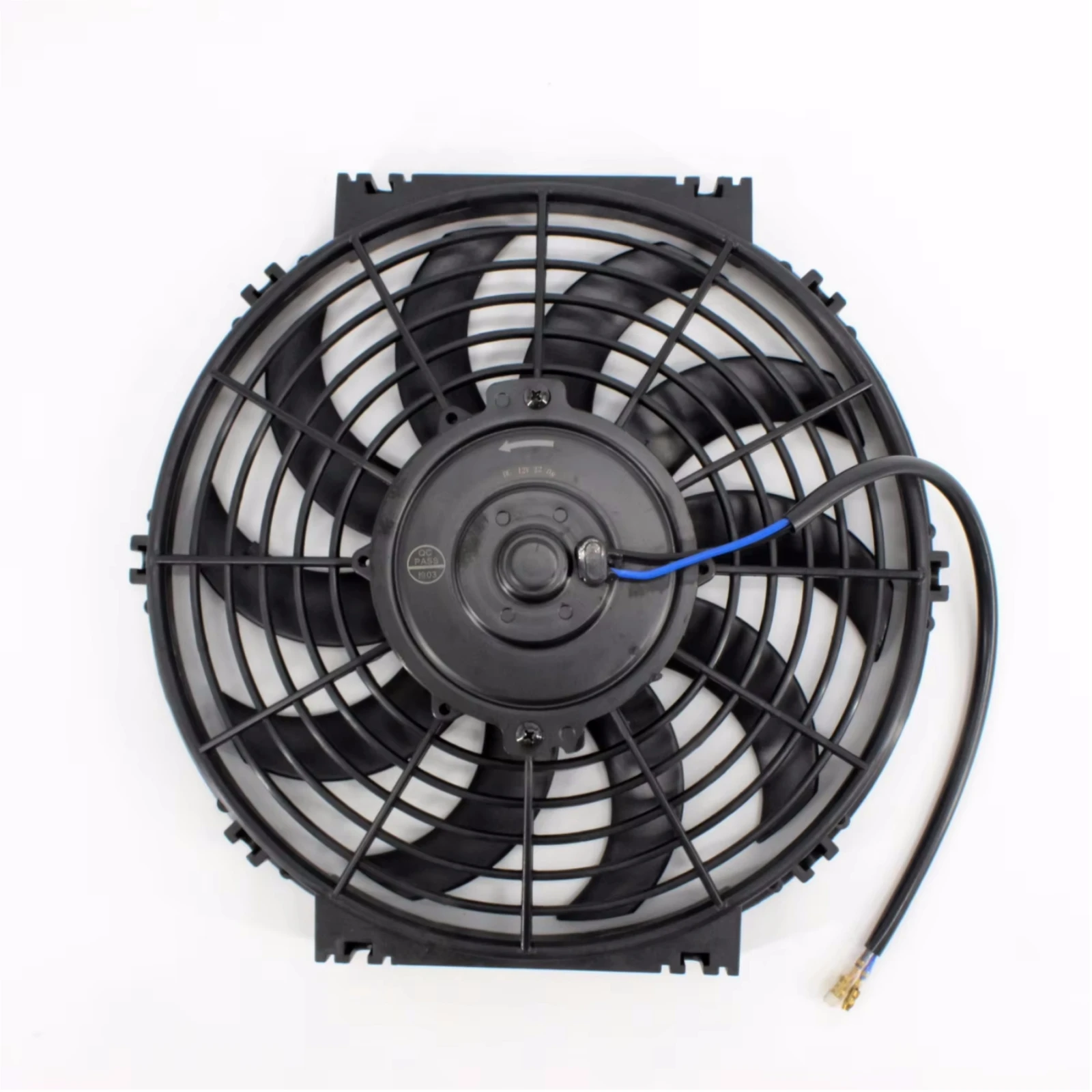 RV65F 12V/24V universal 10-inch fan, ultra-thin electric radiator cooling fan, water tank electronic fan cooling fan bent blade