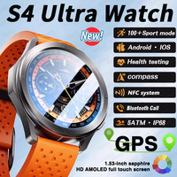 S4 Ultra GPS Sport Smart Watch Men Bracelet AMOLED Screen Bluetooth Call NFC Heart Rate 5ATM Waterproof Outdoor Fitness Watches