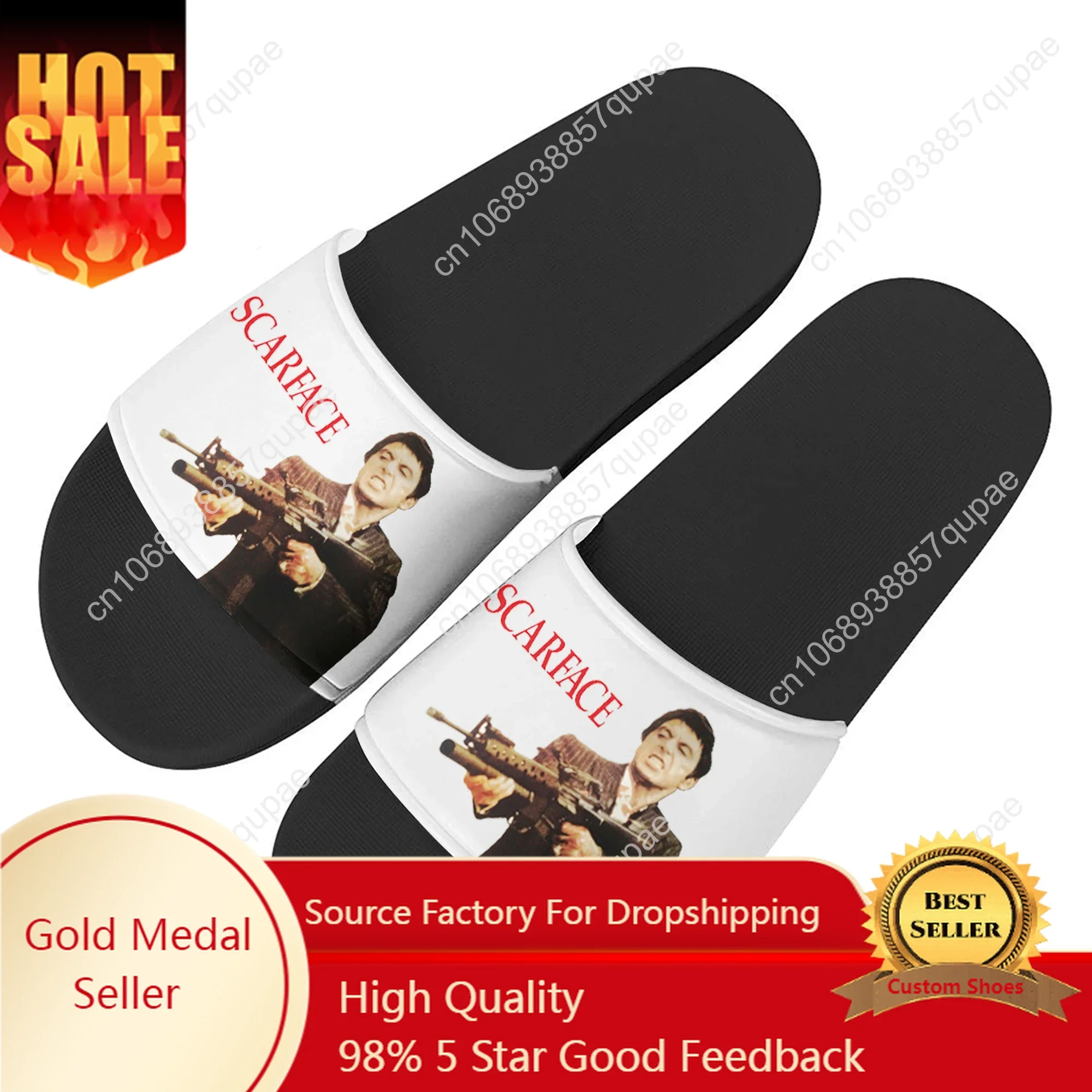 

Scarface Slippers Home Water ShoesHot Movie Tony Montana Al Pacino Men Women Teenagers Beach Pool Sandals Custom Summer Slipper