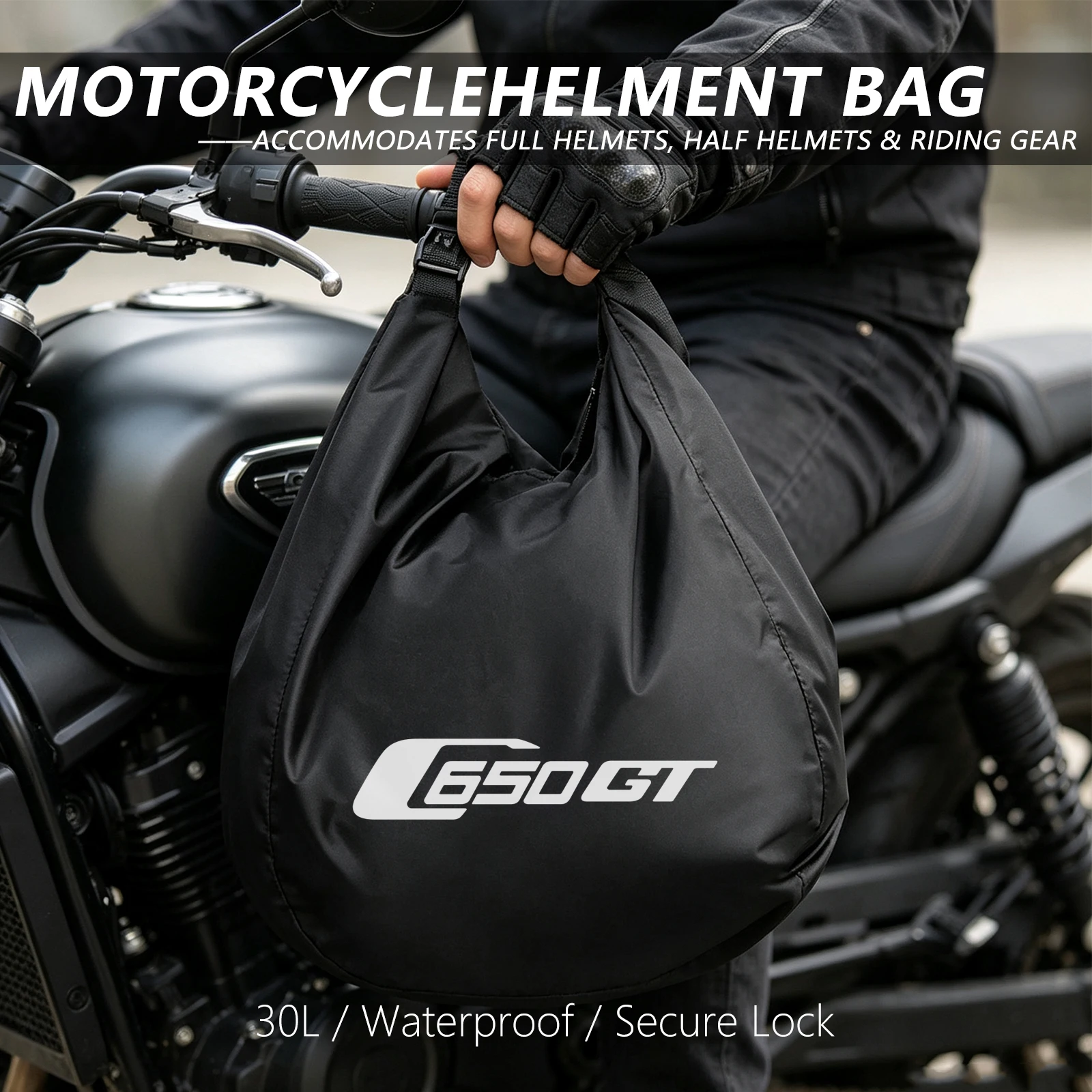 Helmet Bag for BMW C650GT / C 650 GT (2012-2026) – Portable Motorcycle Storage, Fits Under 60L Seat & Top Case