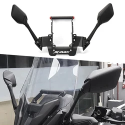 New Motorcycle Mobile Phone GPS Mount Navigation Bracket Rearview Mirror For Yamaha X-MAX300 X-MAX 300 XMAX300 XMAX 300 2023-